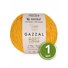 Пряжа Gazzal Baby Love (Беби Лав) - 1 моток Цвет: 1605, Желток 55% модал 45% акрил 50г 115м