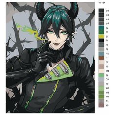 Картина по номерам W-134 "Игра Disney: Twisted-Wonderland (Дисней: Искривленная страна чудес). Маллеус Дракония" 70x90 Brushes Paints