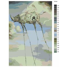 Картина по номерам W-624 "Репродукция картины - Слоны. Сальвадор Дали" 70x110 Brushes Paints