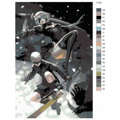 Картина по номерам V-162 "Игра Nier Automata. 2B и 9S" 70x110 Brushes Paints