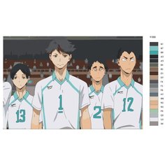 Картина по номерам Y-590 "Аниме Волейбол. Волейбольный клуб старшей школы Аобаджосай" 70x110 Brushes Paints
