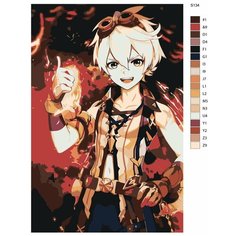 Картина по номерам S134 "Компьютерная игра - Genshin Impact (Геншин Импакт). Беннет" 70x110 Brushes Paints