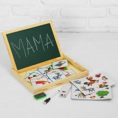 Конструктор магнитный «Ферма» в дер. коробке + набор игровых карточек, мел маркер Лесная мастерская