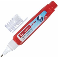 Ручка-корректор BRAUBERG, 10 мл, металлический наконечник, 220618 В комплекте: 12шт.