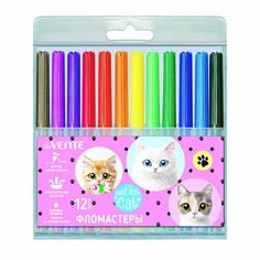 DeVENTE Фломастеры 12цв "Need More Cats"