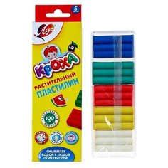 Пластилин на растительной основе, 5 цветов 80 г "Кроха" Луч