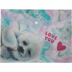 Папка-конверт на кнопке А5, 240 х 170 мм, 180 мкм, горизонтальная, deVENTE Seal