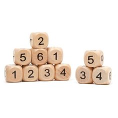 Кости игральные 2 х 2 см, фасовка 100 шт, арабские цифры, дерево Noname