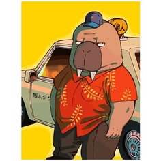 Картина по номерам на холсте мультфильм Odd Taxi - 9015 В 30x40