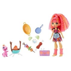 Игровой набор с куклой Эмберли и барбекю, Cave Club Mattel