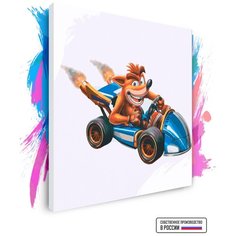 Картина по номерам на холсте Crash Team Racing Nitro-Fueled, 90 х 90 см Красиво Красим