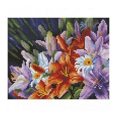 Алмазная мозаика Лилии из сада 20x25 см. Белоснежка