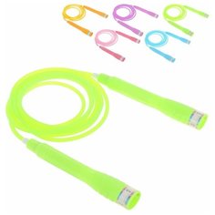 Наша Игрушка 636254 Скакалка, 2.5м, веревка пластик, ручки разноцветный полпрозрачный пластик, 4-5 цветов микс, в