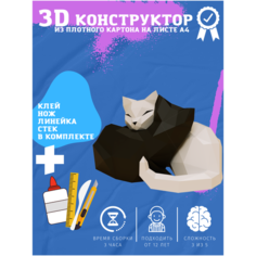 3D конструктор оригами набор для сборки полигональной фигуры "Инь-Янь" Бумажная логика
