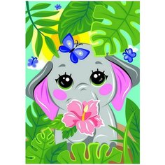 Набор для творчества LORI Картина по номерам для малышей Солнечный слоник