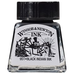 Тушь Winsor&Newton для рисования, черный, флакон c пипеткой 14мл