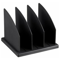 Подставка для журналов и бумаг (сортер) Стамм, сборная, 3 отделения, черная