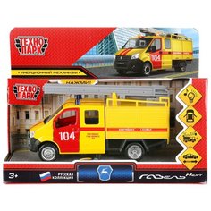 Машина металл "Газель Next аварийная" 15см, (свет-звук, желтая) инерц, в коробке Технопарк