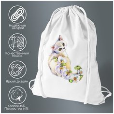 Сумка для обуви CoolPodarok Кошки. Орхидеи