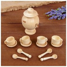 Деревянные Игрушки Чайный сервиз, с самоваром Динни
