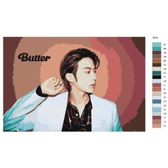 Картина по номерам Т610 40Х60 "Ким Сокджин (Kim Seokjin), участник группы BTS (БТС)" Brushes Paints