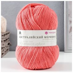 Пехорский текстиль Пряжа "Австралийский меринос" 95%меринос. шерсть,5% акрил объёмный 400м/100гр (351-Св. корал Пехорка