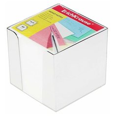 Блок бумаги для записей ErichKrause, 9 х 9 х 9 см, в пластиковом боксе, плотность 80 г/м2, белый