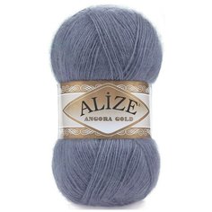 Пряжа Alize ANGORA GOLD 203 джинс меланж. Упаковка - 5 мотков