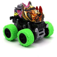 Машинка инерционная 4x4 "Носорог", 9,5 см, зеленые колеса, рессоры Funky toys FT9789-1