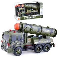 WENYI Машинка детская игрушечная / Машина военная с ракетой / WY650B "Военная техника" на батарейках, в коробке 1:16