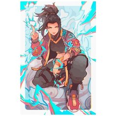 Картина по номерам на холсте мультфильм Аватар (Аанг, Корра, Азула) - 8440 В 60x40