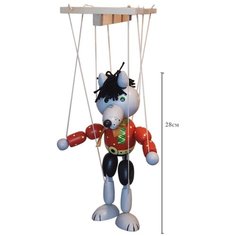 Волк Марионетка кукла деревянная на веревочках кукольный театр сувенир КЛИМО