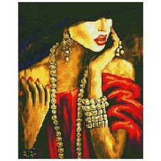 Алмазная мозаика "Девушка с бусами", 40x50 см, ВанГогВоМне