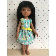 Летнее платье с поясом на куклу Paola Reina и подобных, высотой 32-34 см Россия