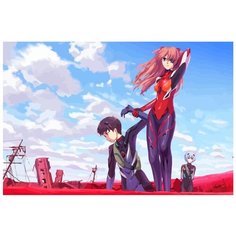 Картина по номерам на холсте Аниме Евангелион 5130