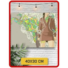 Картина по номерам на холсте Хиппи арт (Инди арт, Психоделика, красочная картина) - 7411 Г 30x40