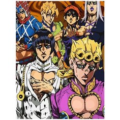 Картина по номерам на холсте аниме JoJo ДжоДжо Джотаро Джованна - 6714 В 30x40