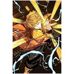 Картина по номерам на холсте Аниме Клинок рассекающий демонов Зеницу - 1033 40X60