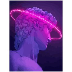Картина по номерам на холсте статуя в неоне ретровэйв вапорвейв retrowave vaporwave - 2414 30X40