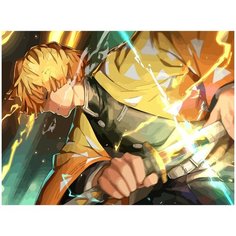 Картина по номерам на холсте Аниме Клинок рассекающий демонов Зеницу - 1029