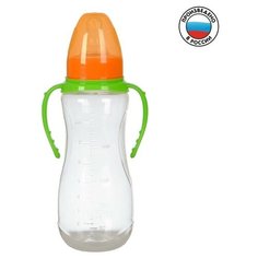 Бутылочка для кормления детская приталенная, с ручками, 250 мл, от 0 мес, цвет зелeный Mum&Baby