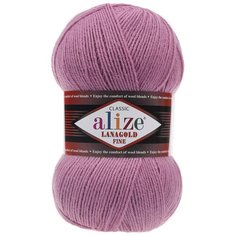 Пряжа Alize Lanagold Fine (Ализе Ланаголд Файн) - 1 моток, 28 роза, 49% шерсть, 51% акрил 390м/100г