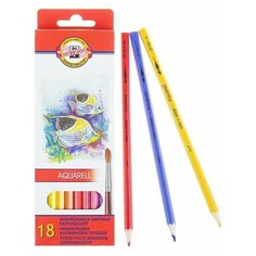 Карандаши акварельные 18 цветов Koh-I-Noor 3717 "Рыбки", картонная упаковка, европодвес./В упаковке шт: 1
