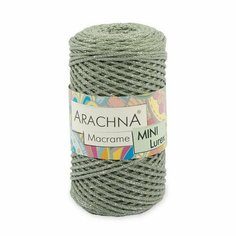 Пряжа ARACHNA Macrame Mini Lurex 4 шт. х 250 г 200 м цв. №45 св. хаки-серебро (Macrame Mini Lurex-№45 св. хаки-серебро)