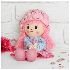 Venera Мягкая кукла «Девочка», панамка в горошек, цвета микс