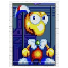 Картина по номерам на холсте игра Dynamite Headdy (Sega, Сега, 16 bit, 16 бит, ретро приставка) - 9959 В 60x40
