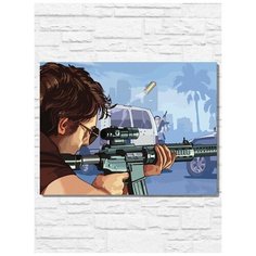 Картина по номерам на холсте игра Grand Theft Auto (GTA 5) V - 9614 Г 30x40