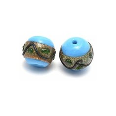 Бусины керамические Мурано TESОRO арт. TS. D5162-10 цв.4 цв. синий 12 мм in 1 мм Tesoro
