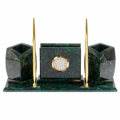 Мини-набор с часами камень змеевик 125319 Уральский сувенир