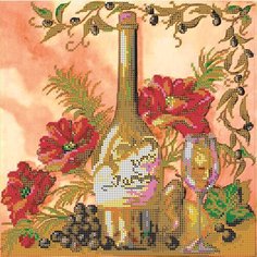 Вышивка бисером картины Белое вино 27*27см Светлица
